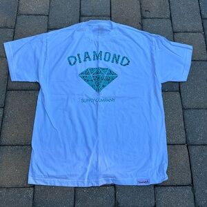 White T-Shirt with Diamond Supply Logo